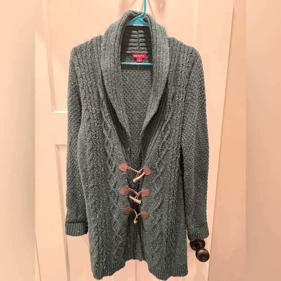 Merona Women's Teal Toggle Cardigan - Picture 1 of 4